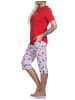 NORMANN kurzarm Capri Schlafanzug Pyjama - 78833 in rot