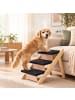 relaxdays Hundetreppe "3 Stufen" in Natur/ Schwarz - (B)61,5 x (H)56 x (T)44 cm