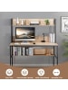 COSTWAY Schreibtisch mit Ablage 120 x 57 cm in Hellbraun