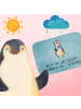 Mr. & Mrs. Panda Duschvorleger Pinguin Lolli mit Spruch in Eisblau