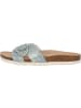 Palado Pantoletten Tinos Jeans in Hellblau/Gold