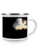 Mr. & Mrs. Panda Camping Emaille Tasse 1. Hochzeitstag Papierhoc... in Schwarz