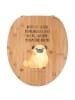 Mr. & Mrs. Panda Toilettendeckel Mops mit Spruch in Braun