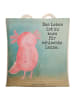 Mr. & Mrs. Panda Shopper Axolotl Glücklich Design mit Spruch in Weiß