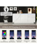 ABRIHOME Sideboard mit 3 Schränken und LED in Weiß - 140*40*60cm