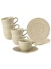6er Set Kaffeetassen mit Untertassen Beat Color Glaze in Sandbeige 260 ml