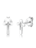 Elli Ohrringe 925 Sterling Silber Kreuz in Silber