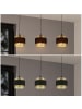 ZMH Pendelleuchte 3-flammige E14 in Schwarzgold vintage Stoff und Metall