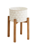 Beliani Outdoor Blumentopf ROSEE in Weiß/Beige/Braun - (W) 20 x (H) 32 x (L) 20 cm