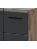 Inn.Furn Badmöbel-Set 4-teilig schwarz matt, Eiche Nox, Badezimmer 180 cm, viel Stauraum