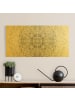 WALLART Leinwandbild Gold - Mandala Aquarell Ornament Muster in Schwarz-Weiß