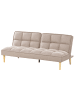 Beliani 3-Sitzer Sofa SILJAN in Braun/Heller Holzfarbton - (W) 177 x (H) 80 x (L) 80 cm