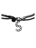 Steel_Art Herrenarmband Eero silberfarben poliert in schwarz