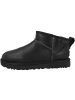 UGG Boots Classic Ultra Mini Lthr Regen in schwarz