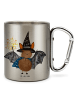 Mr. & Mrs. Panda Karabiner Tasse Fledermaus Zauberer ohne Spruch in Silber