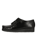 Clarks Schnürschuhe Wallabee in 1216A Blk HiShine Lea