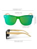 styleBREAKER Nerd Sonnenbrille in Hellbraun / Blau verspiegelt