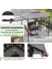 COSTWAY Grillpavillon mit Seitenmarkise 318x153x250 cm in Grau