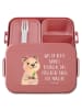 Mr. & Mrs. Panda Bentobox Quokka Happy Motiv mit Spruch in Rot Pastell