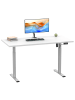 VCM  Schreibtisch Lona elektrisch verstellbar 160 x 80 in Silber / Weiß