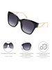 styleBREAKER Sonnenbrille in Schwarz-Gold / Grau getönt