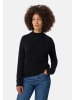 CASH-MERE.CH Brushed Pullover mit kurzem Stehkragen in Schwarz