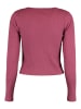 Hailys Shirt 2er-Set Figurbetont Rippoptik Langarm in Weiß-Rosa
