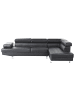 Beliani Ecksofa NORREA in Schwarz/Silber - (W) 262 x (H) 85 x (L) 169 cm