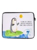 Mr. & Mrs. Panda Notebook Tasche Pinguin Surfer mit Spruch in Weiß