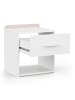 CALICOSY Nachttisch ARLO in Weiß - (W) 40  x (H) 45,8  x (L) 34,3  cm