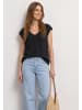 Street One Dropped Shoulder Shirt mit V-Neck in Black