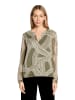 BETTY & CO Schlupfbluse mit Print in Khaki/Cream