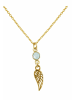 Gemshine Halskette mit Anhänger Engel Flügel - Schutzengel Chalcedon in gold coloured