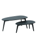 KADIMA DESIGN Design Couchtisch 2er Set Mango Massivholz Wohnzimmertisch in Schwarz