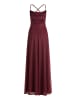Vera Mont Abendkleid mit Wasserfallausschnitt in Rot/Grau