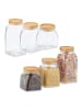 relaxdays 6x Vorratsglas in Transparent/ Natur