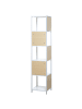 Beliani Bücherregal BOGOTA in Weiß/Braun - (W) 35 x (H) 165 x (L) 35 cm