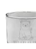 Mr. & Mrs. Panda Whiskey Glas Eisbär Faul mit Spruch in Transparent
