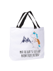 Mr. & Mrs. Panda Tote Bag Einhorn Bergsteiger mit Spruch in Weiß