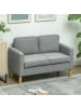 HOMCOM 2 Sitzer Sofa-117L x 63B x 79H cm-Hellgrau
