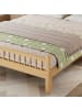 ABRIHOME Massivholzbett in Natur 140x200 cm mit Gitter Kopfteil Lattenrost