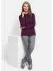 GOLDNER Langarm Viskose-Pullover, Stehbund in aubergine