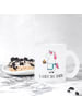 Mr. & Mrs. Panda Teetasse Glas Einhorn Muffin mit Spruch in Transparent