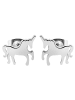 Adeliás Mädchen Ohrringe – Ohrstecker Einhorn aus Edelstahl in silber