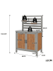 ABRIHOME Gartenschrank in Braun Holz mit Edelstahl Arbeitsplatte verstellbaren Regalen