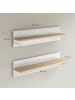 HOMCOM Wandregal-80L x 16,5B x 20H cm-Weiß+Naturholz