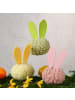 MARELIDA 3er Set Pompom Osterhase mit Filzohren Osterdeko H: 12cm