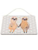 Mr. & Mrs. Panda Deko Schild Faultier Pärchen ohne Spruch in Grau Pastell