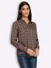 Heine Druckbluse in schoko-rauchblau-bedruckt