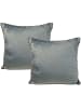 2er Set Teddy Flausch Kissen 50x50cm in Grau